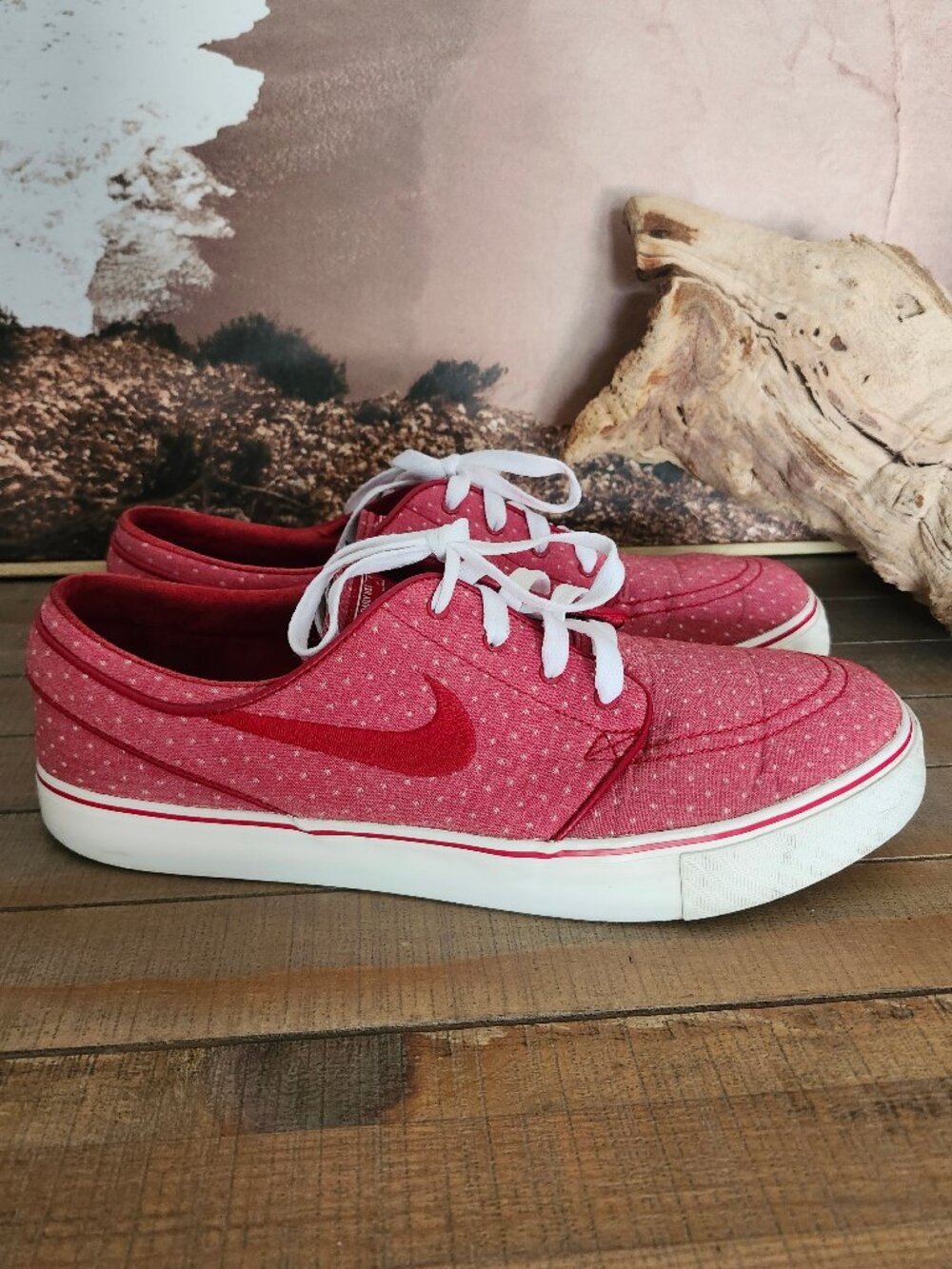 NIKE SB Zoom Stefan Janoski Canvas Premium "Gym Red Polka Dot" Sneakers Men's 10